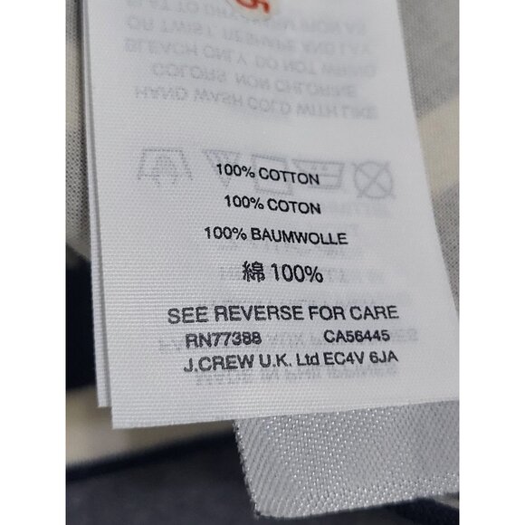 J. Crew One Shoulder Striped Ruffle Top Navy Cream SZ XS Preppy Cotton Classic - Picture 8 of 10